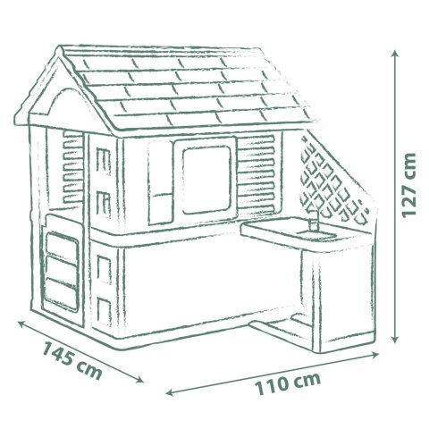 Domek dla dzieci Nature z kuchnią + 17 akcesoriów Ogród Podwórko Smoby