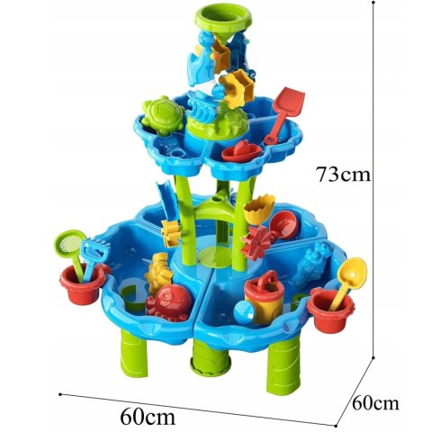 Stolik Wodny 2w1 Piaskownica Fontanna XXL Aquapark z Delfinem