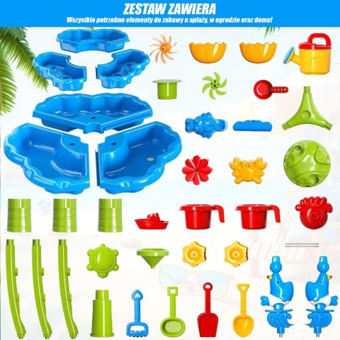 Stolik Wodny 2w1 Piaskownica Fontanna XXL Aquapark z Delfinem