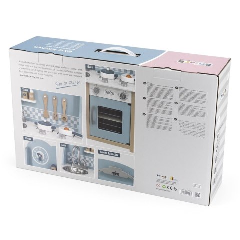 VIGA PolarB Kuchnia dla Dzieci z Akcesoriami Silver - Blue Viga Toys