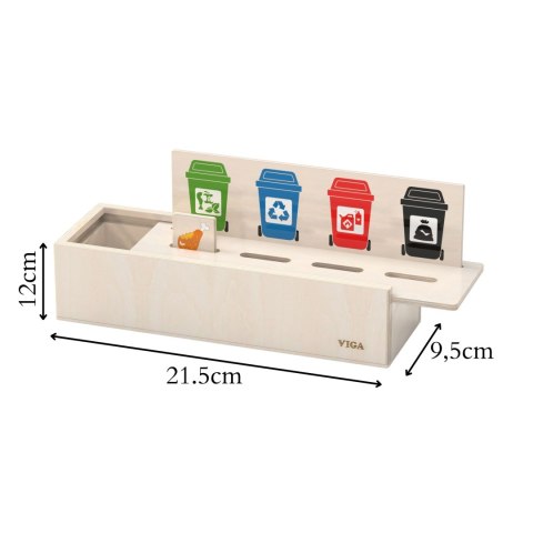 VIGA Układanka Gra edukacyjna drewniana do nauki sortowania śmieci Viga Toys