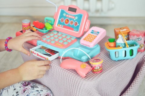 Kasa Sklepowa Dla Dzieci Skaner Waga Mikrofon + 24 Akc. sklep WOOPIE