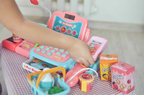 Kasa Sklepowa Dla Dzieci Skaner Waga Mikrofon + 24 Akc. sklep WOOPIE