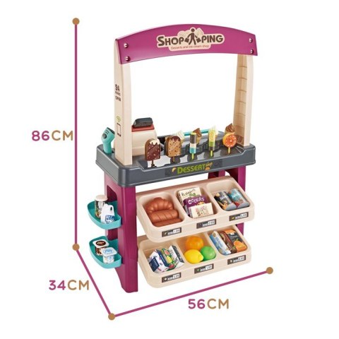 WOOPIE Sklep Supermarket z Lodami i Słodyczami Światło Dźwięk + 55 Akc.