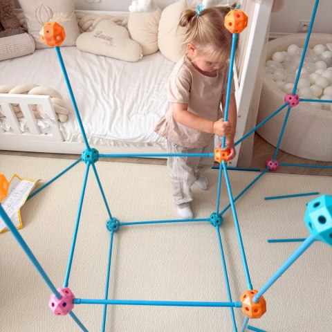 WOOPIE Zestaw Konstrukcyjny XXL Klocki do Budowania Namiotu Bazy Rurki Słomki 340 el.