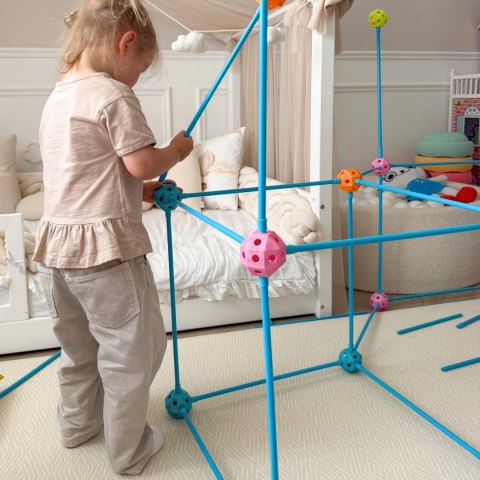 WOOPIE Zestaw Konstrukcyjny XXL Klocki do Budowania Namiotu Bazy Rurki Słomki 340 el.