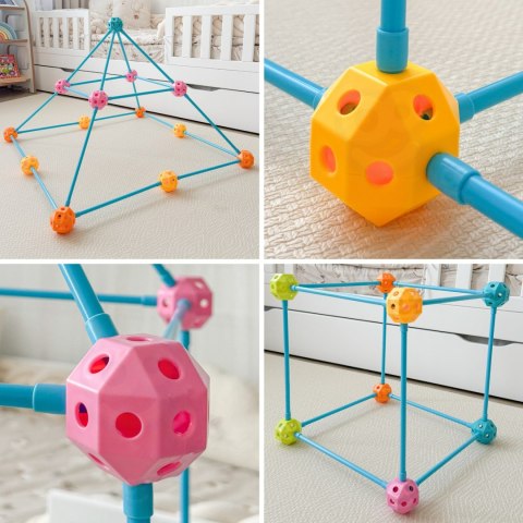 WOOPIE Zestaw Konstrukcyjny XXL Klocki do Budowania Namiotu Bazy Rurki Słomki 340 el.