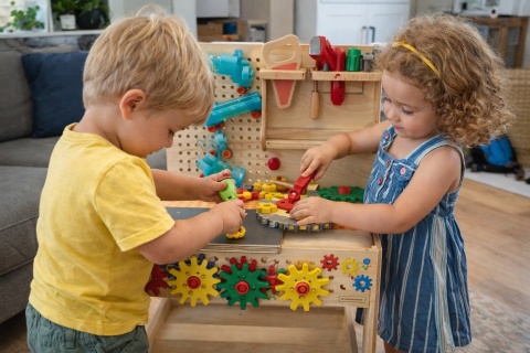 Drewniany Warsztat XXL Montessori STEM z Narzędziami MASTERKIDZ żłobek przedszkole
