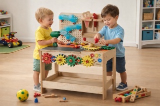 Drewniany Warsztat XXL Montessori STEM z Narzędziami MASTERKIDZ żłobek przedszkole