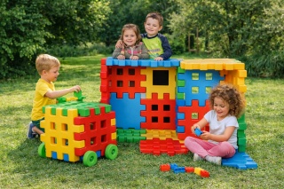 Duże Klocki Edukacyjne Wafle zbuduj Ogrodzenie Domek Plac Zabaw WOOPIE