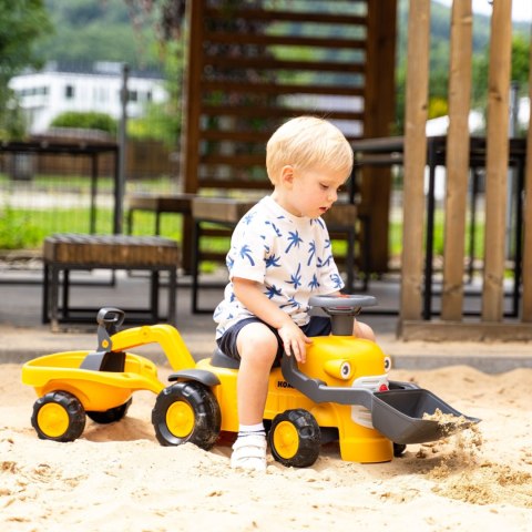 FALK Jeździk Traktor Komatsu z Łyżką Koparką i Przyczepą