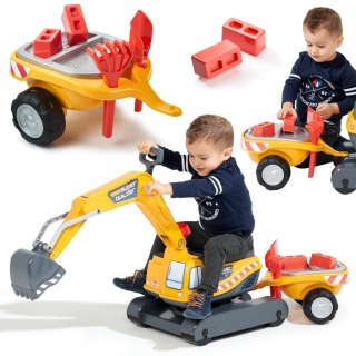 FALK Koparka Super Builder z Przyczepą i Akcesoriami