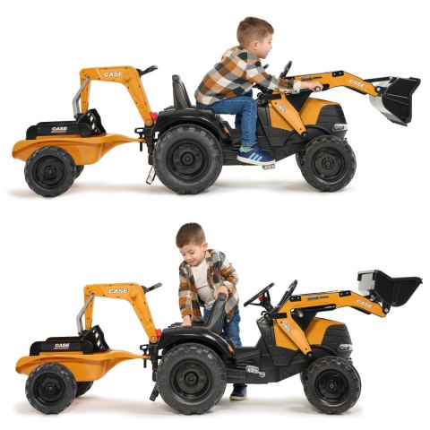 FALK Traktor na Pedały Case CE z Koparką Ładowarką i Przyczepą 3-7 lat
