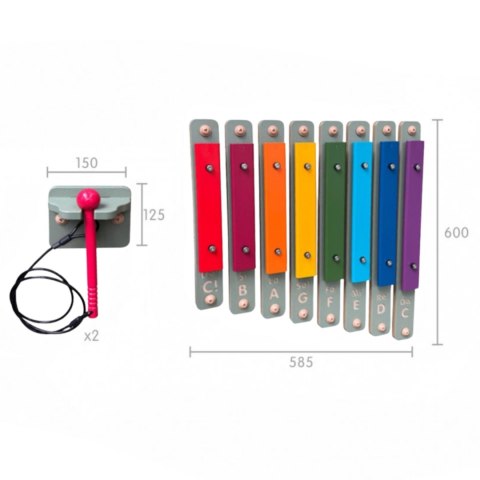 Cymbałki Ścienne Ksylofon Instrument Muzyczny Akcesoria Do Tablicy STEM MASTERKIDZ