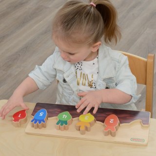 MASTERKIDZ Drewniana Grządka Edukacyjna Liczby, Kolory i Warzywa