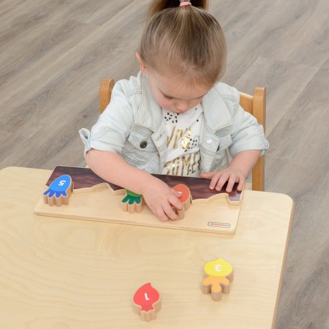 MASTERKIDZ Drewniana Grządka Edukacyjna Liczby, Kolory i Warzywa