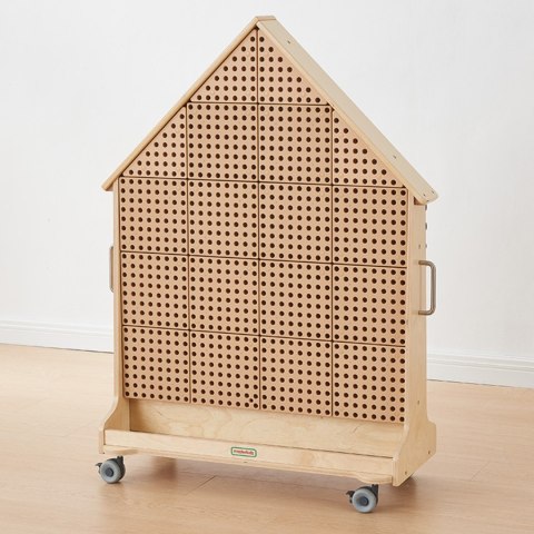 Naukowa Kreatywna Drewniana Tablica STEM dla dzieci Wolnostojąca XXL w Kształcie Domu przedszkole MASTERKIDZ