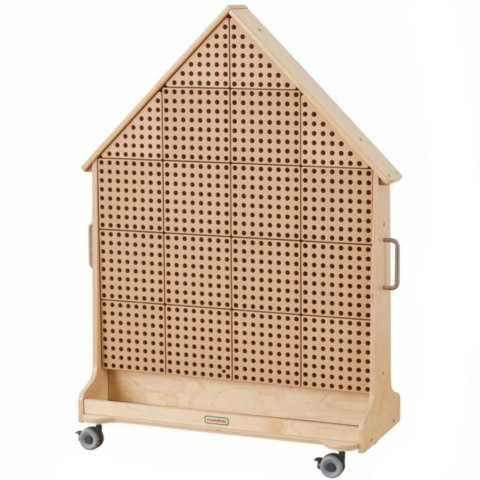 Naukowa Kreatywna Drewniana Tablica STEM dla dzieci Wolnostojąca XXL w Kształcie Domu przedszkole MASTERKIDZ