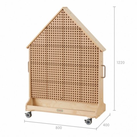 Naukowa Kreatywna Drewniana Tablica STEM dla dzieci Wolnostojąca XXL w Kształcie Domu przedszkole MASTERKIDZ