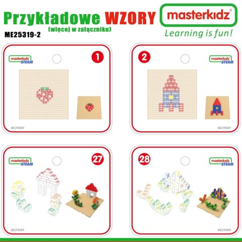 Drewniany Stół Edukacyjny dla dzieci szkoła przedszkole + AKCESORIA STEM + 563 Klocków MASTERKIDZ