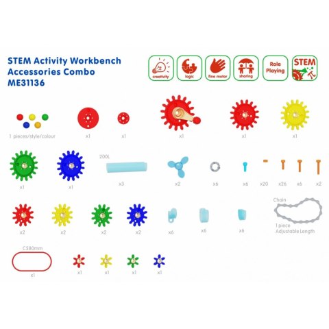 Kreatywny Drewniany Warsztat dla dzieci XXL Montessori STEM z Narzędziami + Akcesoria przedszkole szkoły MASTERKIDZ