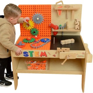Naukowy Drewniany Warsztat XXL Montessori STEM z Narzędziami dla dzieci MASTERKIDZ