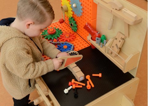 Naukowy Drewniany Warsztat XXL Montessori STEM z Narzędziami dla dzieci MASTERKIDZ