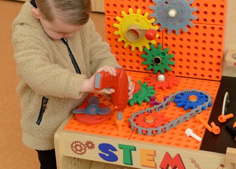 Naukowy Drewniany Warsztat XXL Montessori STEM z Narzędziami dla dzieci MASTERKIDZ