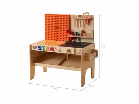 Naukowy Drewniany Warsztat XXL Montessori STEM z Narzędziami dla dzieci MASTERKIDZ