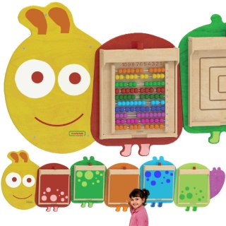 System do Montażu 5 Ściennych Tablic Edukacyjnych Flex - Gąsienica szkoła przedszkole MASTERKIDZ