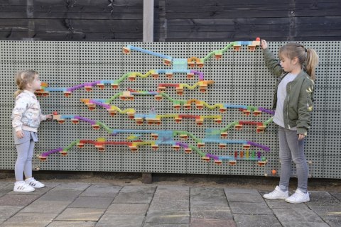 Zestaw Konstrukcyjny Tor dla Piłek Tablica STEM 120 elementów MASTERKIDZ