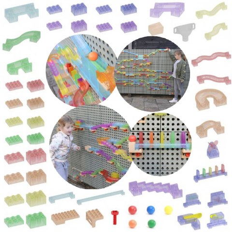 MASTERKIDZ Zestaw Konstrukcyjny Tor dla Piłek Tablica STEM 440 elementów