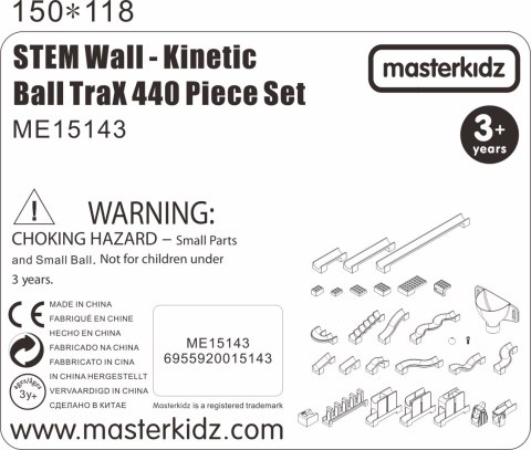 MASTERKIDZ Zestaw Konstrukcyjny Tor dla Piłek Tablica STEM 440 elementów