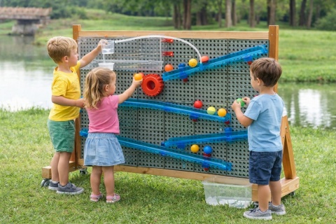 Tablica kreatywna dla dzieci STEM Outdoor + Tor Wodny/ Kulkowy do szkoły przedszkola MASTERKIDZ