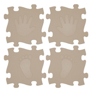 WOOPIE Mata Sensoryczna Ortopedyczna Puzzle Ręce i Nogi 16 el. - Kolor Beżowy