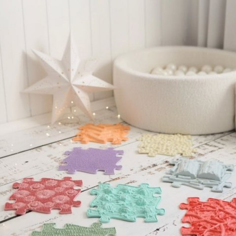 WOOPIE Mata Sensoryczna Puzzle 8 el. Pastelowa Tęcza