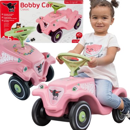 Jeździk Bobby Car dla dzieci Classic Flower Różowy BIG