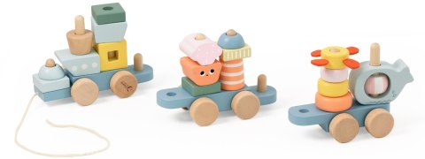 CLASSIC WORLD Drewniany Pociąg z Klockami do Ciągnięcia Ocean 28el