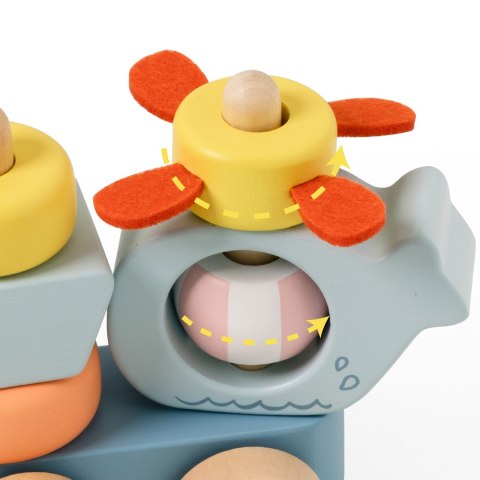 CLASSIC WORLD Drewniany Pociąg z Klockami do Ciągnięcia Ocean 28el