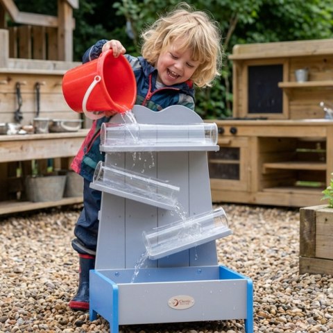 CLASSIC WORLD EDU Drewniana Kaskada Wodna Tor Wodny z Rurami i Zbiornikiem dla dzieci