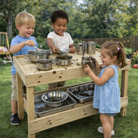 Kuchnia Drewniany Blat Kuchenny Szafka na Akcesoria Plac Zabaw na podwórko CLASSIC WORLD EDU