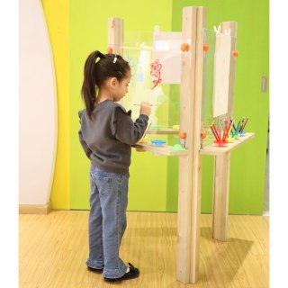 CLASSIC WORLD EDU Przezroczysta Sztaluga Tablica Akrylowa XXL Centrum Artystyczne 3w1