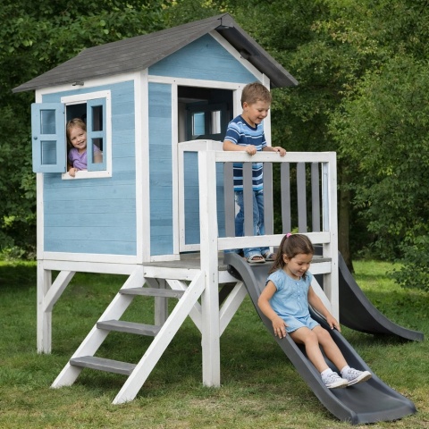 Duży Domek Ogrodowy na Palach ze Zjeżdżalnia 118 cm dla Dzieci AXI