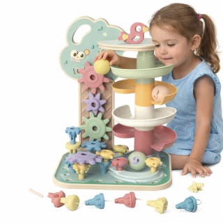 Drzewko Aktywności zabawka dla dzieci Kulodrom Montessori 4w1 WOOPIE GREEN