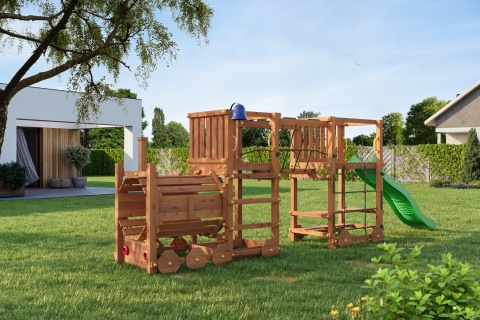 Duży Plac Zabaw Lokomotywa Ciuchcia dla dzieci Zjeżdżalnia Wspinaczka