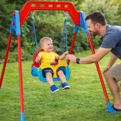 Huśtawka dla Dzieci do Ogrodu Domu Pojedyńcza 3w1 mały Plac zabaw Woopie