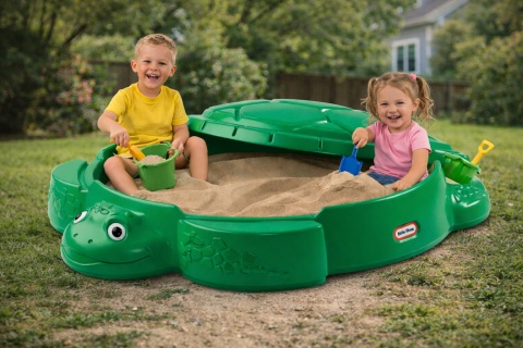 Piaskownica dla dzieci Żółw Pojemnik na Zabawki z Przykrywką LITTLE TIKES