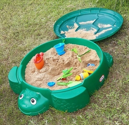 Piaskownica dla dzieci Żółw Pojemnik na Zabawki z Przykrywką LITTLE TIKES