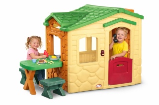 Domek dla dzieci Piknikowy z Patio i magicznym dzwonkiem - naturalny Little Tikes