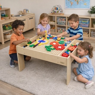 MASTERKIDZ Drewniany Stół Edukacyjny Stolik STEM WALL + Akcesoria